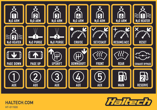 Haltech CAN Keypad Label Set