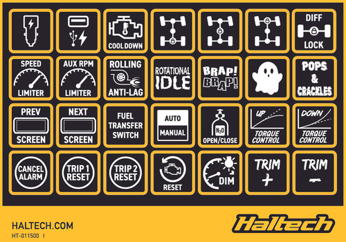 Haltech CAN Keypad Label Set