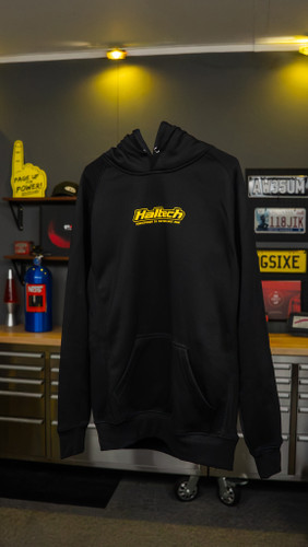 Haltech "Classic" Hoodie Black with Yellow Logo