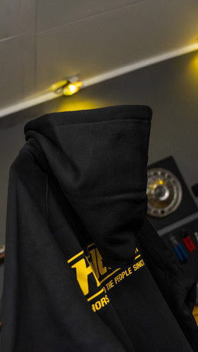Haltech "Classic" Hoodie Black with Yellow Logo