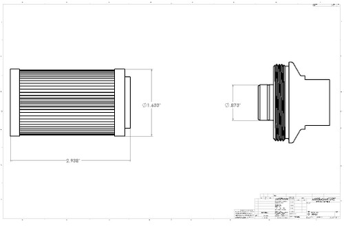 Aeromotive 10 Micron Black Fuel Filter with Male AN-08 Ports & Cellulose Element