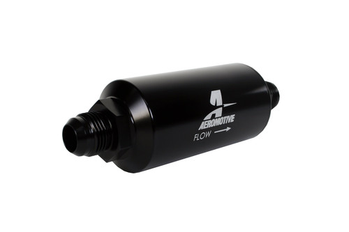 Aeromotive 10 Micron Black Fuel Filter with Male AN-10 Ports & Cellulose Element
