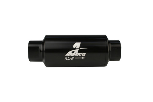 Aeromotive 100 Micron Black Fuel Filter with ORB-10 Ports & Stainless Mesh Element