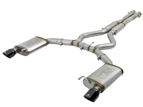 aFe MACH Force XP 3in 304 SS Loud Tone Cat-Back w/ Black Tips 15-17 Ford Mustang V6-3.7L/V8-5.0L