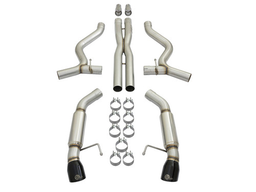 aFe MACH Force XP 3in 304 SS Sport Tone Cat-Back w/ Black Tips 15-17 Ford Mustang V6-3.7L/V8-5.0L