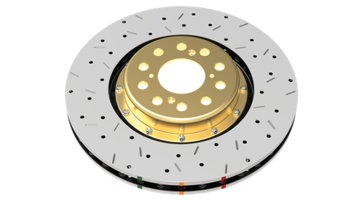 DBA 11-13 Ford Mustang GT 5.0L (V8) 5000 Series Drilled and Slotted Front Replacement Rotor