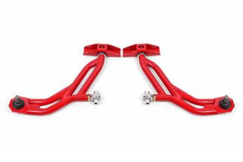BMR 10-14 Ford Mustang Adj. Lower A-Arms w/ Delrin/Rod End / 19mm Tall Ball Joint - Red