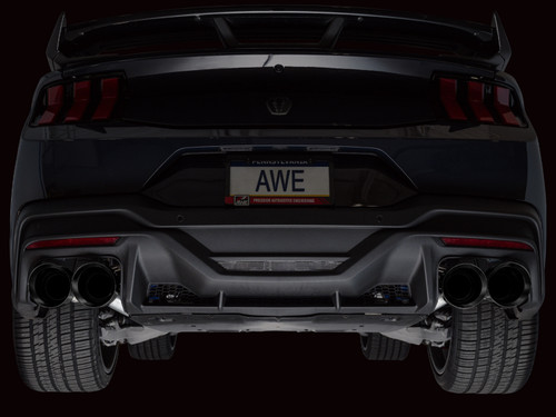 AWE 2024 Ford Mustang Dark Horse S650 RWD Track Edition Cat-Back Exhaust w/ Quad Diamond Black Tips