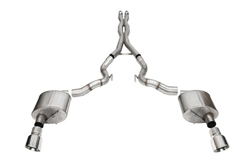 Corsa 24+ Ford Mustang GT Conv. Xtreme CatBack Ex. Sys. 3.0in Dual Rear Exit w/4.5in Pro Series Tip