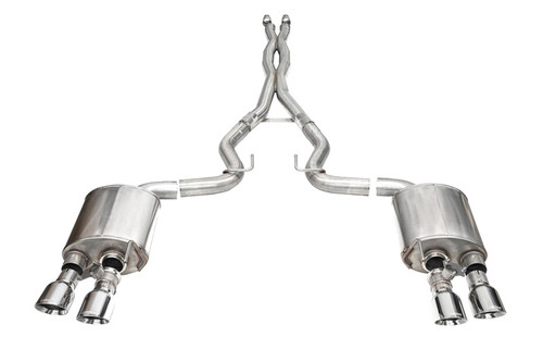 Corsa 24+ Ford Mustang Dark Horse 5.0L 3.0in Dual Rear Exit Cat-Back w/Twin 4.5in Polish Slash Tips