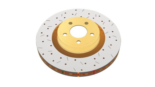 DBA 15-22 Ford Mustang GT (w/Perf Pkg/380mm Rotor) Front 4000 Series Drill & Slot Rotor w/Black Hat