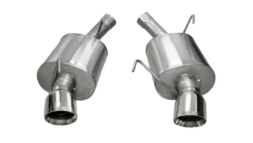 Corsa 2005-2010 Ford Mustang GT, GT500 2.5 in Axle-Back 4.0 in Single Tips - Sport / Black PVD