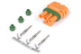 Haltech Plug and Pins Only - Delco Weather Pack 3 pin GM Style MAP Sensor Connector - Orange