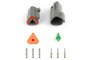 Haltech Plug and Pins Only - Matching Set of Deutsch DT-3 Connectors (DT06-3S + DT04-3P) - (13 Amp)