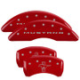 MGP 4 Caliper Covers Engraved Front 2015/Mustang Engraved Rear 2015/Bar & Pony Red finish silver ch (10201SMB2RD)