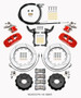 Wilwood AERO4 / MC4 Rear Kit 14.00 Red 15-23 Mustang w/Lines & Cables