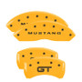 MGP 4 Caliper Covers Engraved Front Mustang - Engraved Rear S197/GT - Yellow Finish Blk Characters