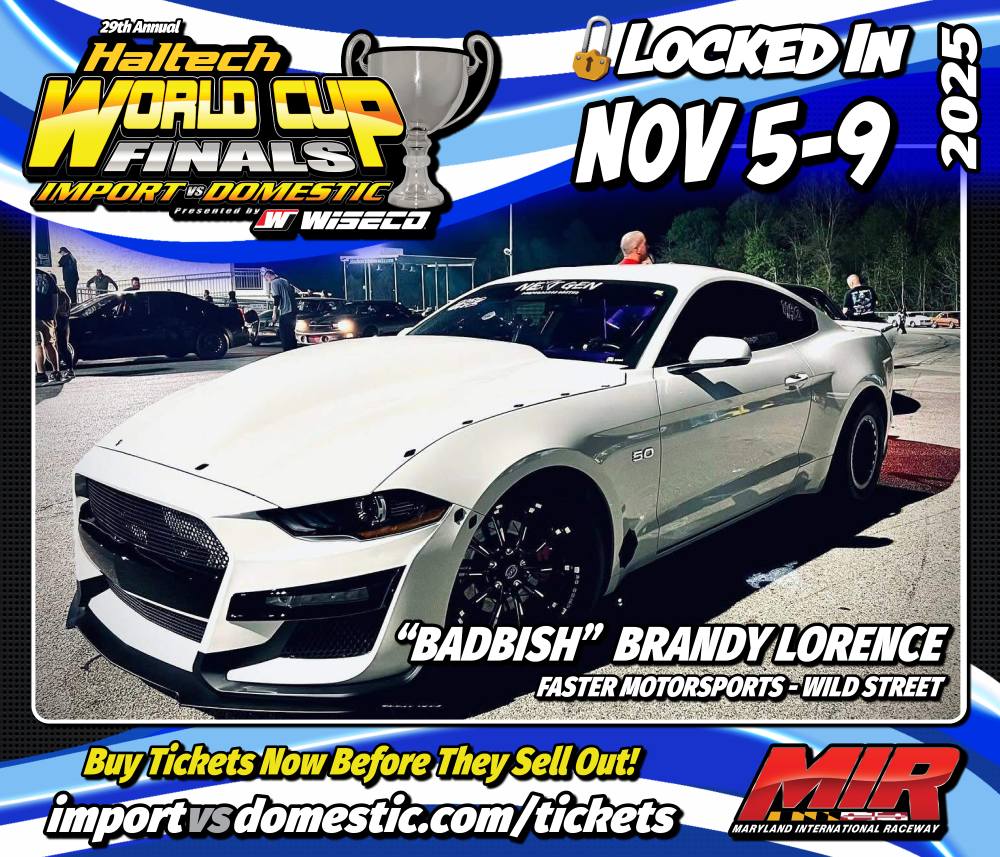 Brandy's Procharged Coyote gets ready for Import Vs Domestics 