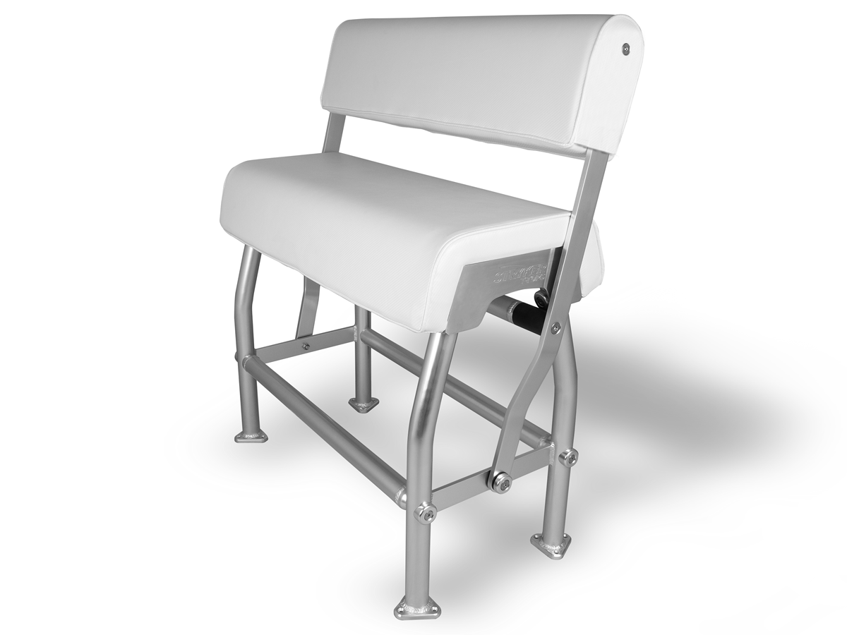 Swing Back Leaning Post Seat for Center Console Boats