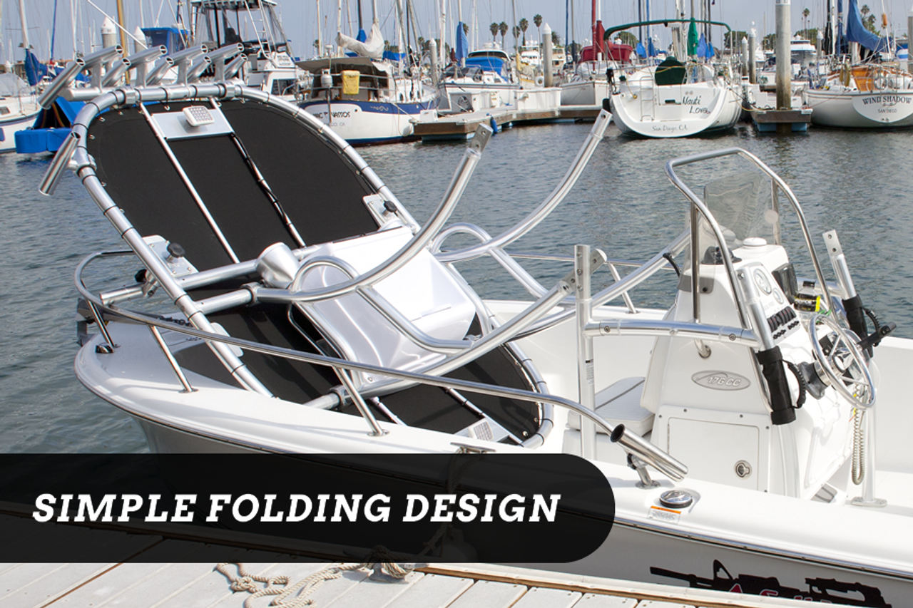 Powder Coated White Folding TTop for Boats by Stryker