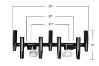 Stryker T-Top Rocket Launcher (7 Rod) with LED Lights - Powder Coated Black