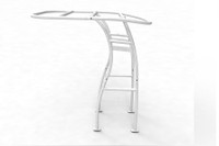 Isolated side view photo of SG300 boat t-top frame.