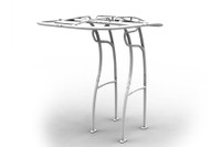 Isolated rear 3/4 view photo of SG600 boat t-top frame in clear anodized finish.