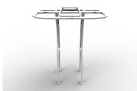 Isolated rear view photo of SG600 boat t-top frame in clear anodized finish.