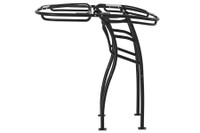 Isolated side view of Stryker T-Top's SG900 boat t-top frame in black.