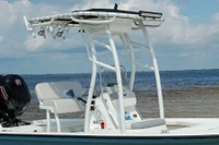 Stryker T-Top's premium SG900 boat t-top with electronics box, rod holders and lights.