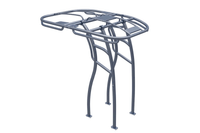 Isolated image of Stryker T-Top's premium SG900 boat t-top frame made with 6061-T6 Aluminum in powder coated Quick Silver color.