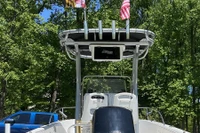 Rear view of the SG900 t-top shows plenty of height to stand under plus lots of shade from the canopy.