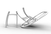 Isolated t-top frame image showing how the SG600 pivots at the joint to fold down towards the bow of a boat.