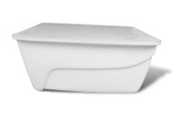 White t-top electronics box with built-in speakers and LED dome light