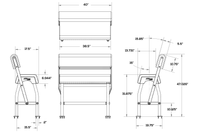 Swing Back Leaning Post - Powder Coated White