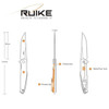 Ruike 4.7"" Ll Fld Knf W/pkt Clp Sil UPC: 6942870370484