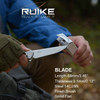 Ruike 4.7"" Ll Fld Knf W/pkt Clp Sil UPC: 6942870370484