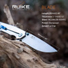 Ruike 4.5"" Ll Fld Knf W/pkt Clp Sil UPC: 6942870370491