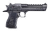 Magnum Research Desert Eagle Mark XIX Pistol 50 AE 6 in. GRY/BLK Battleworn Engraved 7 rd.
