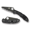 Spyderco C88SYL2 Salt 2  3" Folding Clip Point Serrated H1 Steel Blade Yellow Bi-Directional Texturing FRN Handle Includes Pocket Clip                                                                  