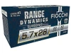 Fiocchi 57SUB62 Range Dynamics Subsonic 5.7x28mm 62gr Full Metal Jacket 50 Per Box/10 Case