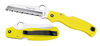 Spyderco C89SYL Atlantic Salt  3.69" Folding Sheepsfoot Serrated H2 Steel Blade, Yellow FRN Handle, Includes Pocket Clip                                                                                