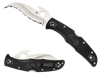 Spyderco C12SBK2W Matriarch 2  3.57" Folding Reverse S Serrated Satin VG-10 SS Blade/Black Bi-Directional Texturing FRN Handle Includes Pocket Clip                                                     