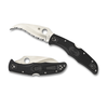 Spyderco C12SBK2W Matriarch 2  3.57" Folding Reverse S Serrated Satin VG-10 SS Blade/Black Bi-Directional Texturing FRN Handle Includes Pocket Clip                                                     