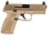 FN 66100742 509M MRD Mid-Size 9mm Luger 10+1 4" Black Recessed Crown Barrel, Flat Dark Earth PVD Optic Ready/Serrated Steel Slide, Flat Dark Earth Polymer Frame w/Picatinny Rail, Ambidextrous         