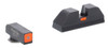 AmeriGlo GL616 CAP Sight Set for Glock  Black  Green Tritium with Orange Outline Front Sight Black Orange Line Rear Sight UPC: 644406905622