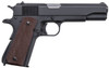 AutoOrdnance 1911BKO 1911  45 ACP  5 Barrel 71 Matte Black Carbon Steel Frame Serrated Slide Checkered Brown Polymer Grip Manual Safety UPC: 602686251112