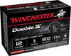 Winchester Double X 12 Gauge Shotshell Ammunition, 3 Inch, 1300 FPS, 1 1/8 Ounce, #4 Shot - 10 Cartridge Box ( 10 / 1 )