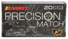Barnes Precision Match Hyper Velocity Centerfire Ammunition, 6.5 Creedmoor, Open Tip Match Boat Tail, 140 Grain - 20 Cartridge Box ( 20 / 1 )