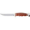 KaBar 1232 Hunter  4 Fixed Clip Point Plain Polished 5Cr15MoV SS Blade Stacked Leather wFinger Grooves Leather Handle Includes Sheath UPC: 617717212321
